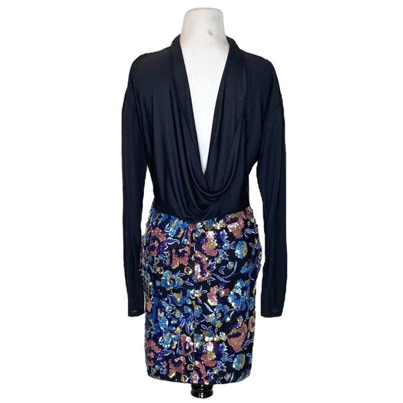 Self-Portrait Sequin Floral Mesh Mini Dress UK 8 / US 4 - Picture 2 of 4